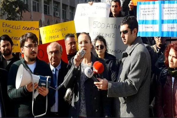 BASK, Anadolu Eğitim Sen (Aes) İle Birlikte Atanamayan Öğretmenler ve Atanamayan Engelli Öğretmenlerle Eylemdeydi.