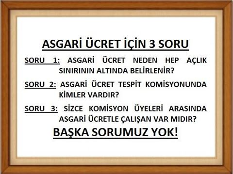 Asgari Ücret, Yine Açlık Sınırını Aşamadı.
