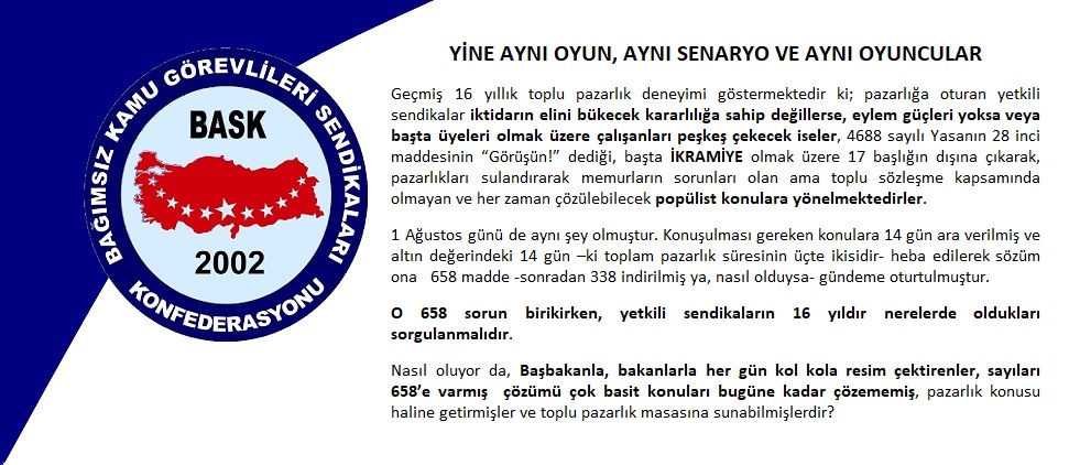 14 Ağustos Kader Günü: Hükumet Teklifleri Redderse Memur Sen ne Yapacak?