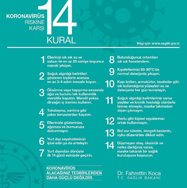 Korana Virüsü Salgınına Karşı Teyakkuzdayız.