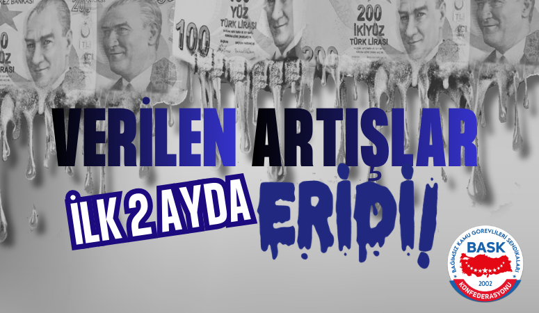 ÖĞRETİCİ:VERİLEN ARTIŞLAR İLK İKİ AYDA ERİDİ!