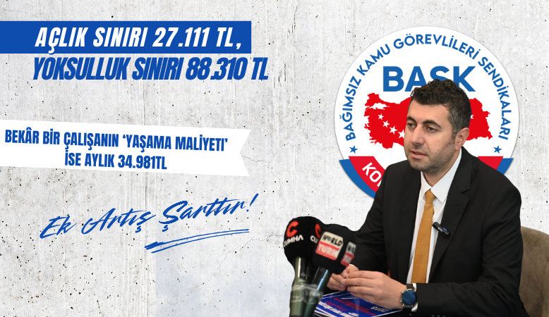 ÖĞRETİCİ: AÇLIK SINIRI 27.111 TL, YOKSULLUK SINIRI 88.310 TL OLMUŞKEN REFAH PAYI ŞARTTIR!