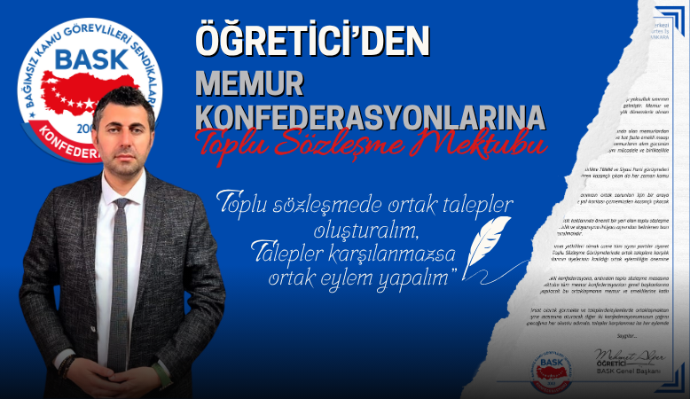 Öğretici’den Memur Konfederasyonlarına Toplu Sözleşme Mektubu