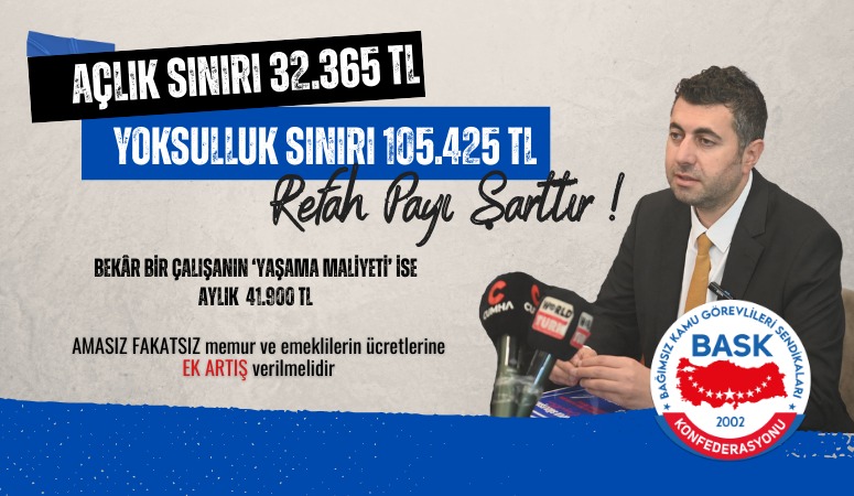 ÖĞRETİCİ: AÇLIK SINIRI 32.365 TL, YOKSULLUK SINIRI 105.425 TL