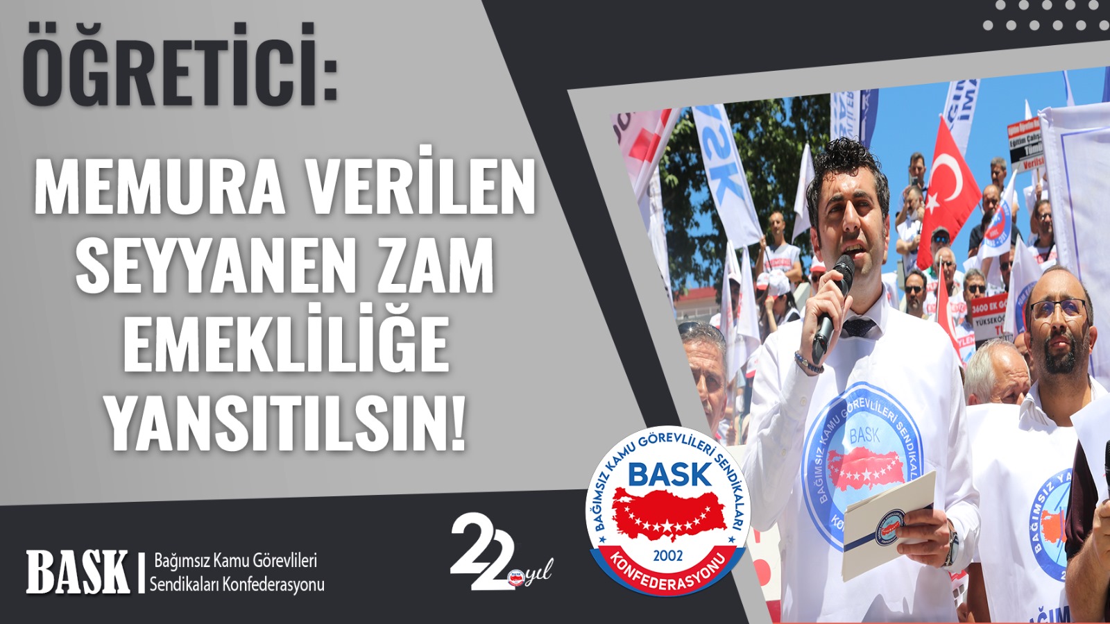 ÖĞRETİCİ: MEMURA VERİLEN SEYYANEN ZAM EMEKLİLİĞE YANSITILSIN!